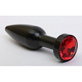Чёрная удлинённая пробка с красным кристаллом 4sexdreaM 47416-2 (11,2 см)