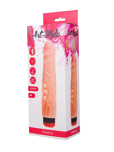 Вибратор-реалистик с венками и пупырышками телесного цвета LOVETOY (А-Полимер) ART-Style №5 000907ru