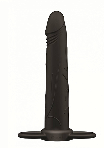 Чёрная насадка на пенис Shots Media BV Realistic Treasure OU058BLK