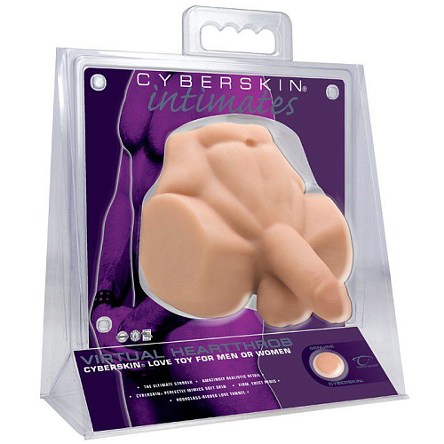 Большой мастурбатор с эрегированным членом тнлнмного цвета Topco Sales VIRTUAL HEARTTHROB 1004024