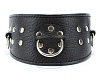 Чёрный кожаный ошейник для эротических игр БДСМ арсенал 55025
