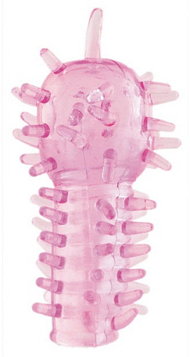 Розовая насадка на палец ToyFa 888018