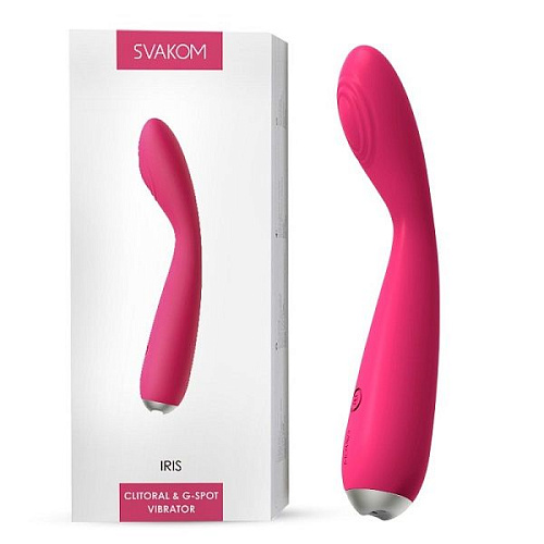 Ярко-розовый G-стимулятор Svakom IRIS Clitoral G-spot Vibrator S-11 (18 см)