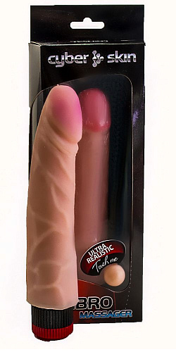 Вибромассажёр телесного цвета с розовой головкой LOVETOY (А-Полимер) 808506 (19,5 см)