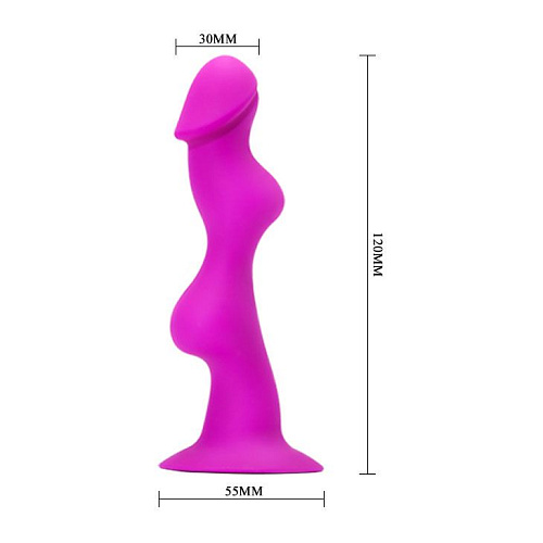 Рельефная анальная ёлочка лилового цвета Baile Booty Passion BI-014157 (12 см)