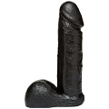 Чёрная насадка фаллоимитатор с ярко выраженной головкой и мошонкой Doc Johnson 1016-06-BX (17,5 см)