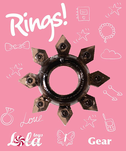 Чёрное эрекционное кольцо Lola toys Rings Gear 0112-21Lola