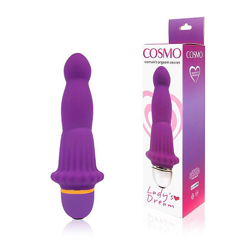 Фиолетовый силиконовый вибратор Bior toys Cosmo CSM-23095 (14 см)