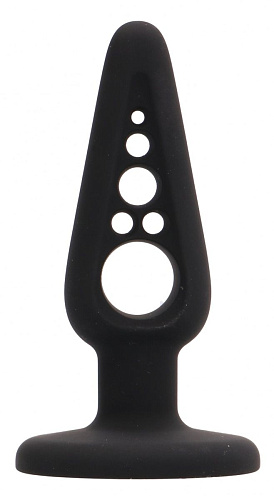 Чёрная анальная пробка Shots Media BV 4 Inch Hollow №4 PLU010BLK (10 см)