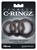 Набор из 3 граненых, чёрных эрекционных колец Pipedream C-Ringz Silicone Designer Stamina Set PD5967-23
