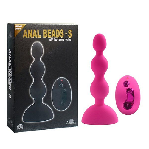 Розовый анальный вибростимулятор с пультом ДУ Howells Anal Beads S 189023pink (14,5 см)