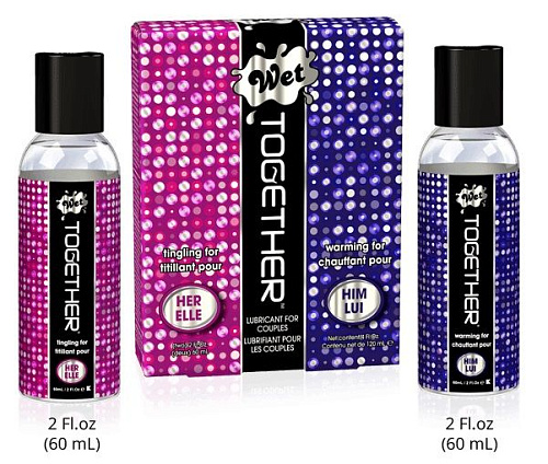 Набор из 2 лубрикантов для пары Wet Together 33022