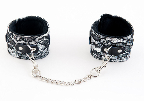 Серебристые кружевные поножи ToyFa 712001