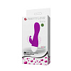 Лиловый вибратор со стимулятором-кроликом Baile Kyle BI-241017 (15 см)