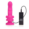 Розовый силиконовый вибратор California Exotic Novelties Love Rider Butterfly Lovers SE-1498-76-3 (18 см)