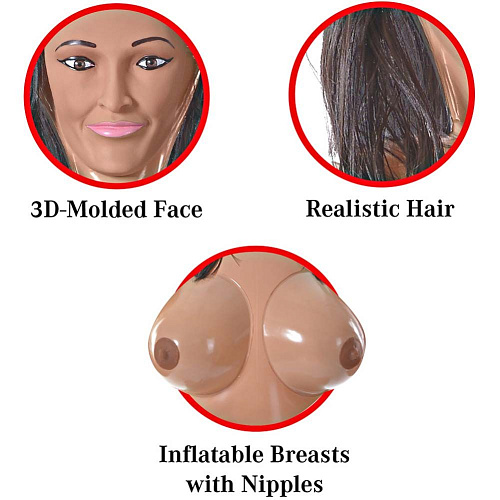 Надувная секс-кукла в бежевом цвете Pipedream Katie Cougar RD331