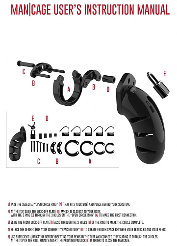 Чёрный мужской пояс верности Shots Media BV Chastity Model 09 MCG009BLK