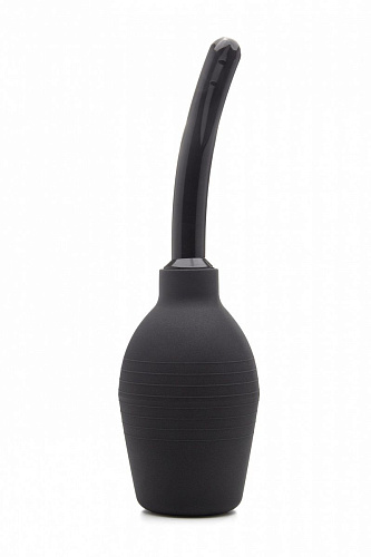 Чёрный вагинальный душ с загнутым наконечником Shots Media BV OU113BLK