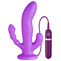 Фиолетовый вибратор с двумя дополнительными отростками Dream Toys PURRFECT SILICONE 3WAYS VIBRATOR 6.5INCH 20800 (17 см)