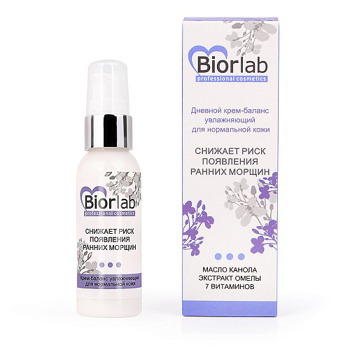 Дневной увлажняющий крем-баланс Биоритм Biorlab для нормальной кожи LB-25002