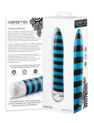 Бирюзово-черный керамический вибромассажёр Pipedream Ceramix No.10 PD4910-00 (20,3 см)