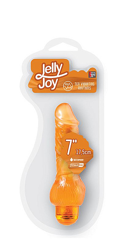 Оранжевый вибратор-реалистик Dream Toys JELLY JOY 7INCH 10 RHYTHMS ORANGE 20845 (17,5 см)