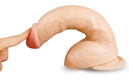 Телесный фаллоимитатор с присоской Brazzers DWS020 (24 см)