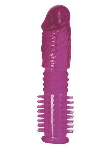 Закрытая розовая насадка-ёршик с рельефом Tonga 170063 (16,5 см)