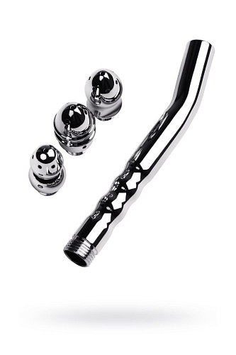 Металлический анальный душ с тремя насадками ToyFa 717128