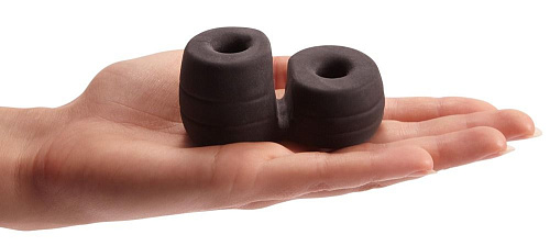 Широкое, чёрное эрекционное кольцо с подхватом мошонки Pornhub Thick Cock  Ball Ring 94853