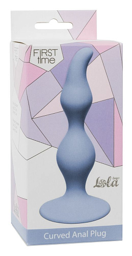 Голубая анальная пробка Lola toys Curved Anal Plug Blue 4105-02Lola (12,5 см)