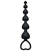 Чёрная анальная цепочка Lola toys Heart s Beads Black 4101-03Lola (18 см)