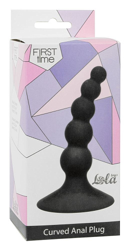 Чёрная анальная пробка Lola toys Ribbed Plug Black 4108-03Lola (10,5 см)