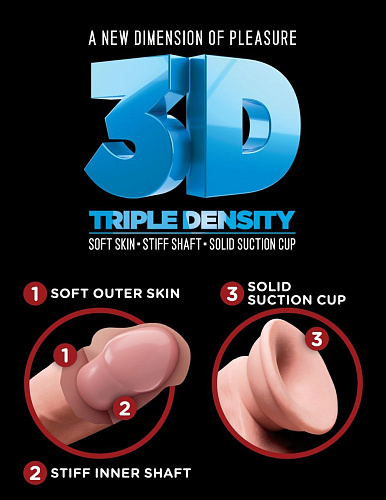 Телесный фаллоимитатор на присоске Pipedream 5 Triple Density Cock with Balls PD5726-21 (17,78 см)