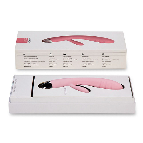 Нежно-розовый вибратор со стимуляцией клитора Svakom Barbara SUDV-02B-PP (17,6 см)