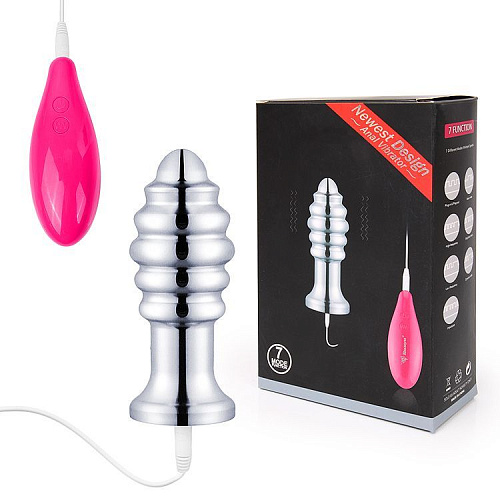 Рельефный серебристый анальный вибромассажёр Bior toys Notabu NTU-80478 (8,8 см)