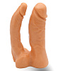 Двойной фаллоимитатор телесного цвета на трусиках с плугом LOVETOY (А-Полимер) 281903 (15 см)
