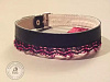 Чёрный ошейник с чёрно-малиновым кружевом Подиум Р2020