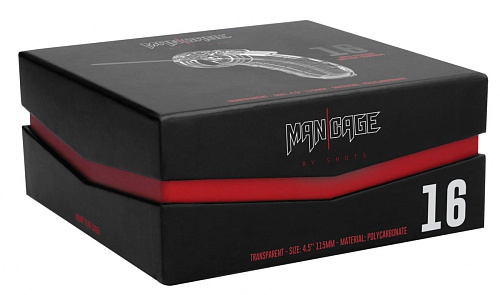 Прозрачным мужской пояс верности со стимулятором уретры Shots Media BV Cock Cage Model 16 Chastity 4.5 MCG016TRA