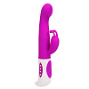 Лиловый вибратор с волновой функцией и клиторальным стимулятором Baile Hugh BW-065001 (22,5 см)