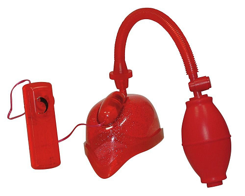 Вагинальная вакуумная помпа красного цвета с вибрацией Orion 0564915