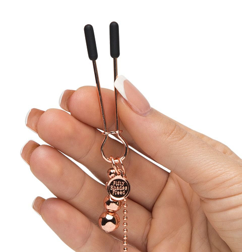 Золотистые зажимы для сосков и клитора Fifty Shades of Grey FS-69154