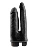 Двойной чёрный вибратор со съёмной присоской чёрного цвета Pipedream Double Vibrating Double Penetrator PD5411-23 (20,3 см)