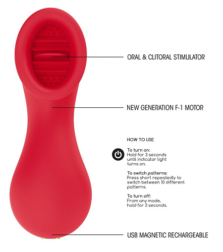 Красный клиторальный стимулятор Shots Media BV Dreamy ELE004RED