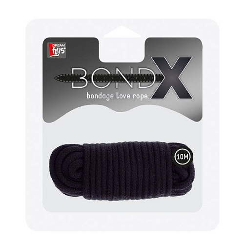 Черная веревка для связывания BONDX LOVE ROPE - 10 м. Dream Toys 20862