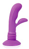 Фиолетовый вибратор с клиторальным отростком на присоске Bior toys CSM-23060 (11 см)