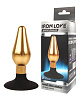 Конусовидная анальная пробка золотисто-чёрного цвета Bior toys IL-28003-GLD (10 см)