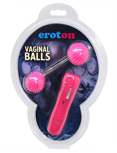 Розовые виброшарики с шипами и пультом Eroticon 30348