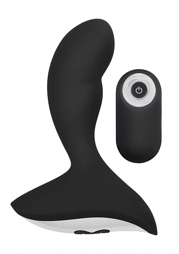 Чёрный массажёр простаты с пультом Shots Media BV N 79 Rechargeable P-Spot Stimulator SON079BLK