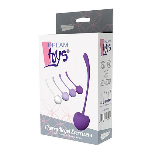 Набор из 5 фиолетово-белых шариков Dream Toys CHERRY KEGEL EXERCISERS 21496